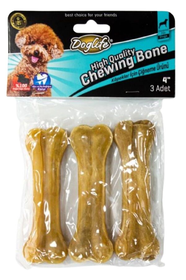 Doglife Press Köpek Ödül Kemiği Naturel 30gr/ad 3lü