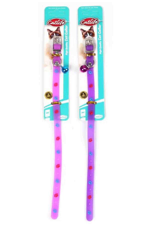 Catlife Pati Desenli Silikon Boyun Tasması Zilli Mix Color Catlife Pati Desenli Silikon Boyun Tasması Zilli Mix Color