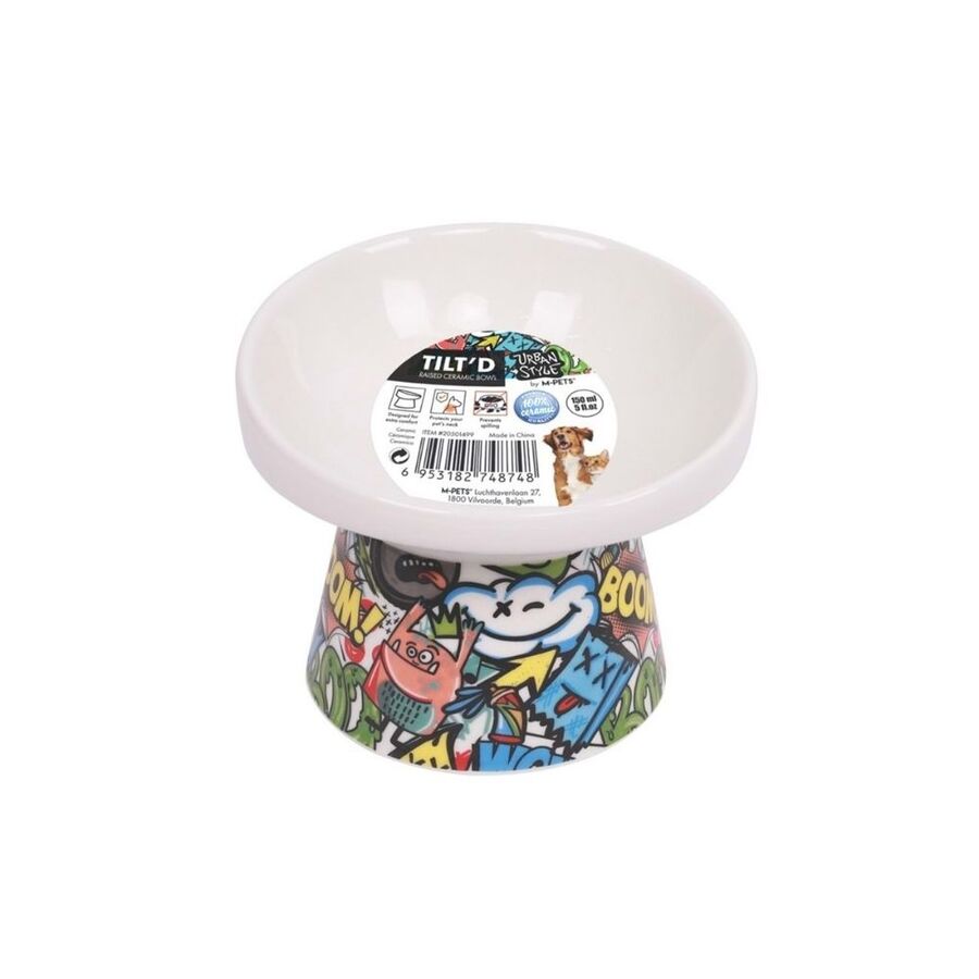 M-Pets Urbanstyle Tiltd Renkli Seramik Mama Kabı 150ml - 1