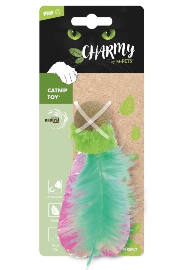 M-Pets Charmy Firefly Kedi Otlu Kedi Oyuncağı Yeşil