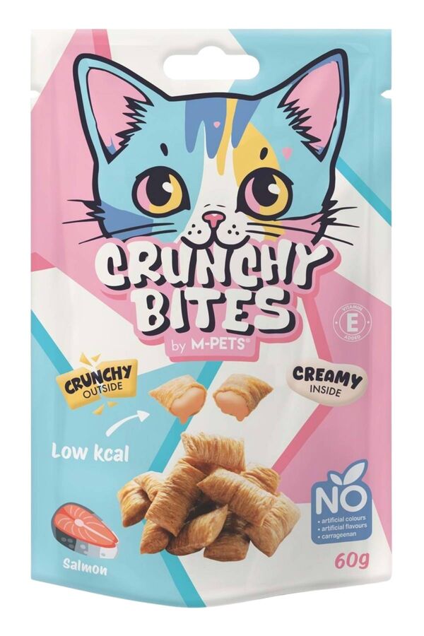 M-Pets Crunchy Bites Somonlu Kedi Ödülü 60gr
