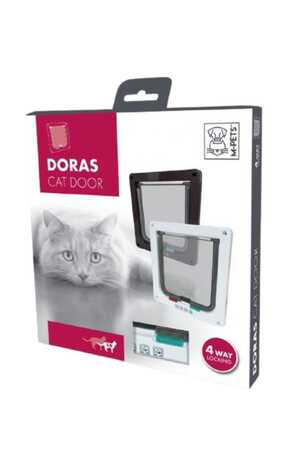 M-PETS - M-Pets Doras Kedi Kapısı 4 Yollu Beyaz  M-PETS - M-Pets Doras Kedi Kapısı 4 Yollu Beyaz