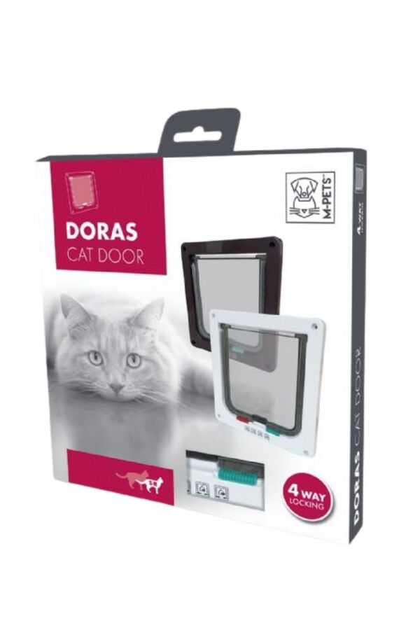 M-Pets Doras Kedi Kapısı 4 Yollu Beyaz 