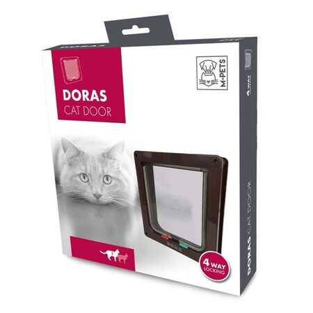M-Pets Doras Dört Yollu Kedi Kapısı Kahverengi 250x233mm - Thumbnail (1)