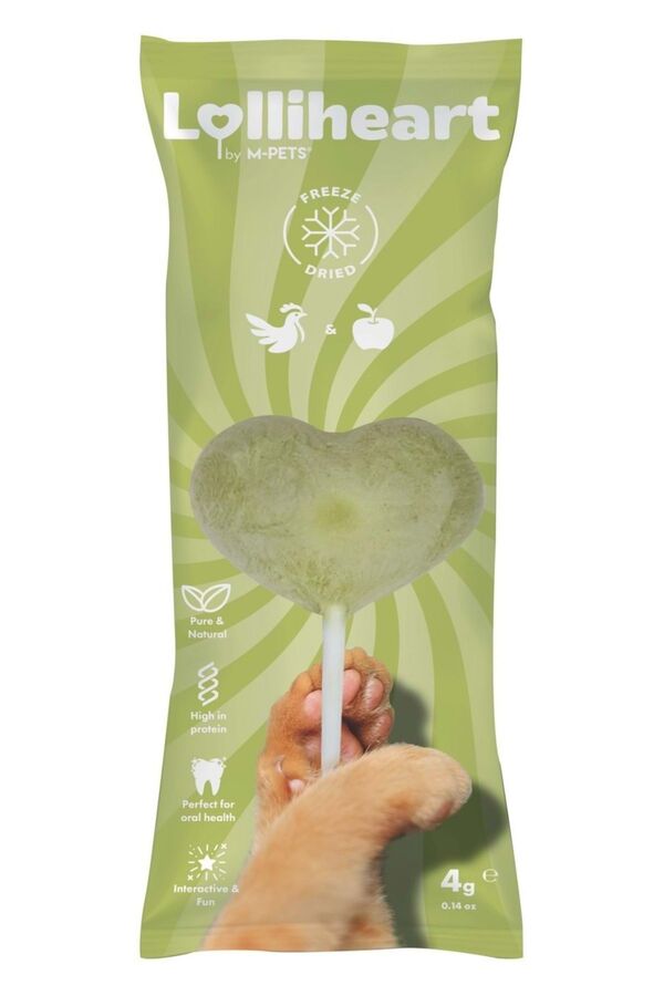 M-Pets Lolliheart Tavuklu ve Elmalı Kedi Ödülü 4gr