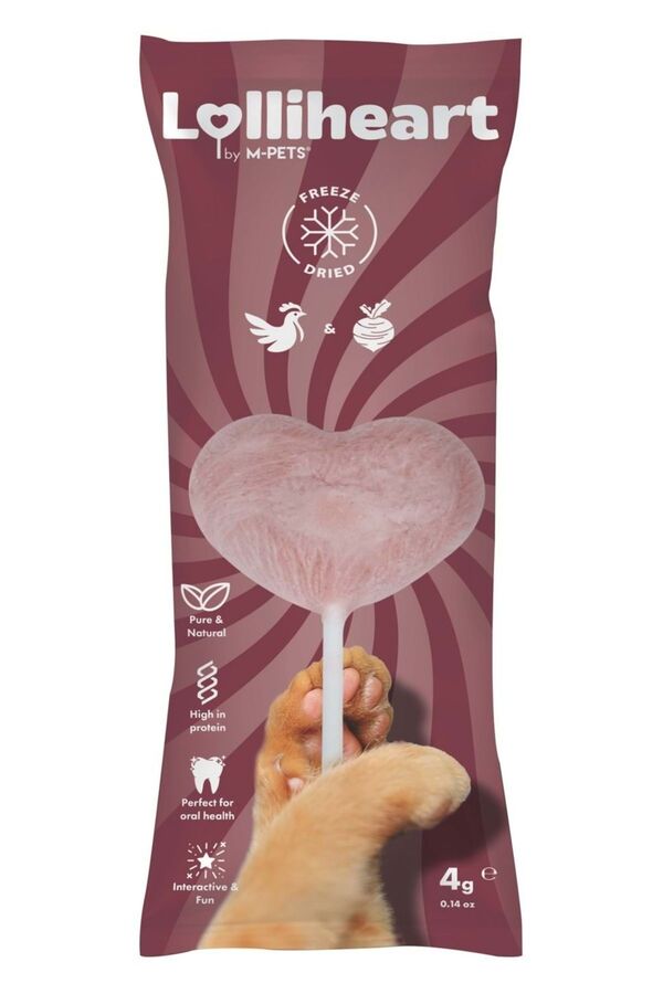 M-Pets Lolliheart Tavuklu ve Pancarlı Kedi Ödülü 4gr