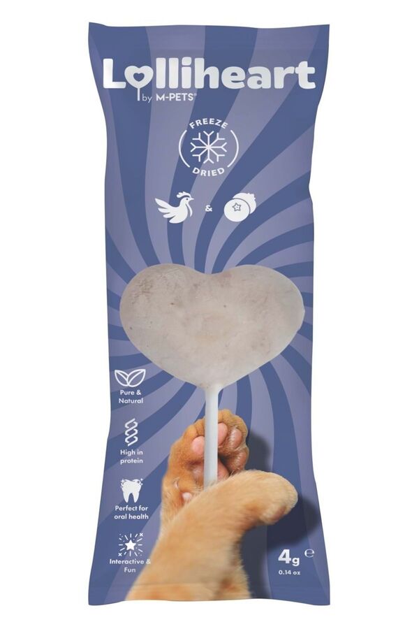 M-Pets Lolliheart Tavuklu ve Yaban Mersinli Kedi Ödülü 4gr
