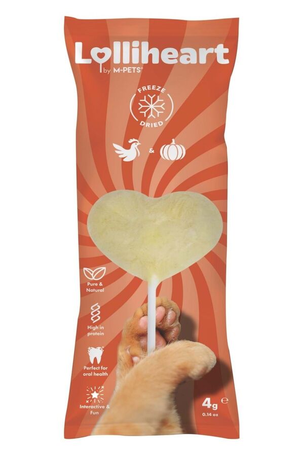 M-Pets Lolliheart Tavuklu ve Balkabaklı Kedi Ödülü 4gr