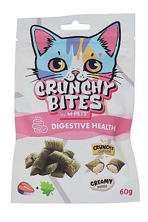 M-Pets Crunchy Bites Sindirim Sistemi Destekleyici Somon Balıklı ve Kedi Otlu Kedi Ödülü 60gr