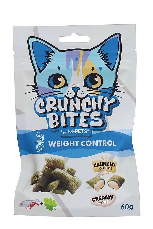 M-Pets Crunchy Bites Kilo Kontrolü İçin Deniz Mahsüllü ve Kedi Otlu Kedi Ödülü 60gr - 1