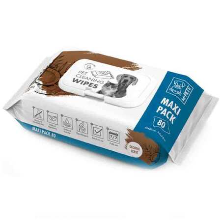 M-PETS - M-Pets Hindistan Cevizli Kedi/Köpekler İçin Temizlik Mendili 80li