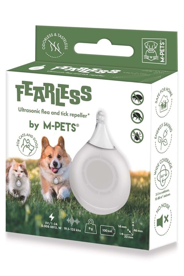 M-Pets Fearless Ultrasonik Pire ve Kene Kovucu Beyaz - 1
