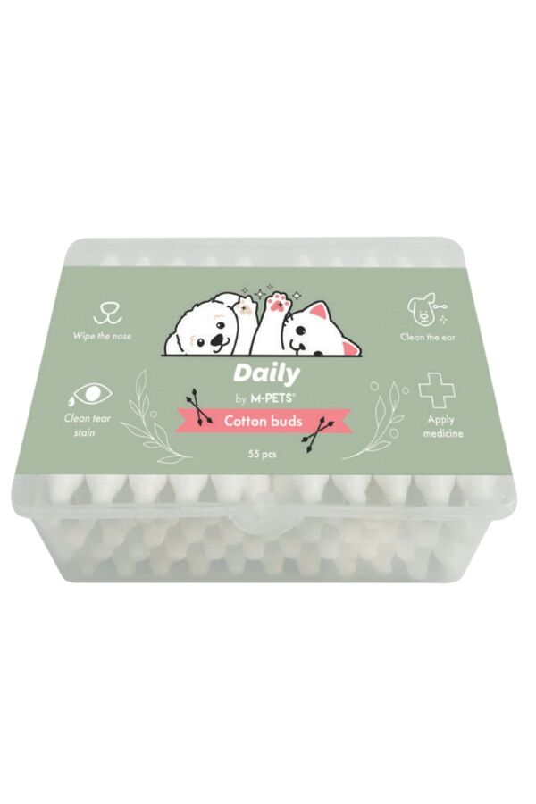 M-Pets Daily Kulak Burun Gözyaşı Temizleme Pamuğu 55li