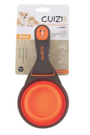 M-Pets Cuizi 3in1 Fonksiyonel Mama Ölçü Kabı 237ml Turuncu - Thumbnail