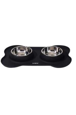 M-PETS - M-Pets Düet Silicone Mat Mama Kabı Black 2x200ml