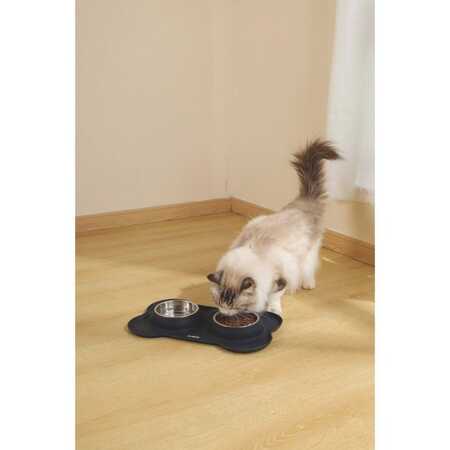 M-Pets Duet Silicone Mat Mama Kabı Black 2x400ml - Thumbnail (1)