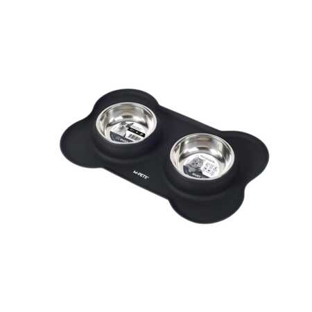 M-PETS - M-Pets Duet Silicone Mat Mama Kabı Black 2x400ml