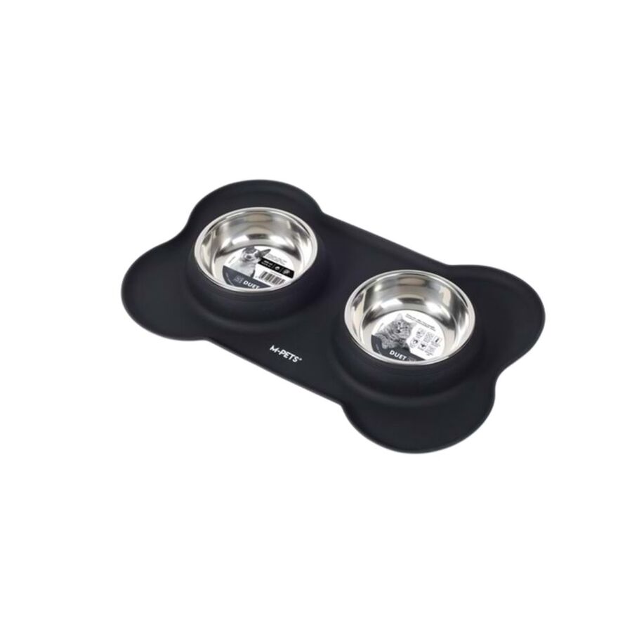 M-Pets Duet Silicone Mat Mama Kabı Black 2x400ml