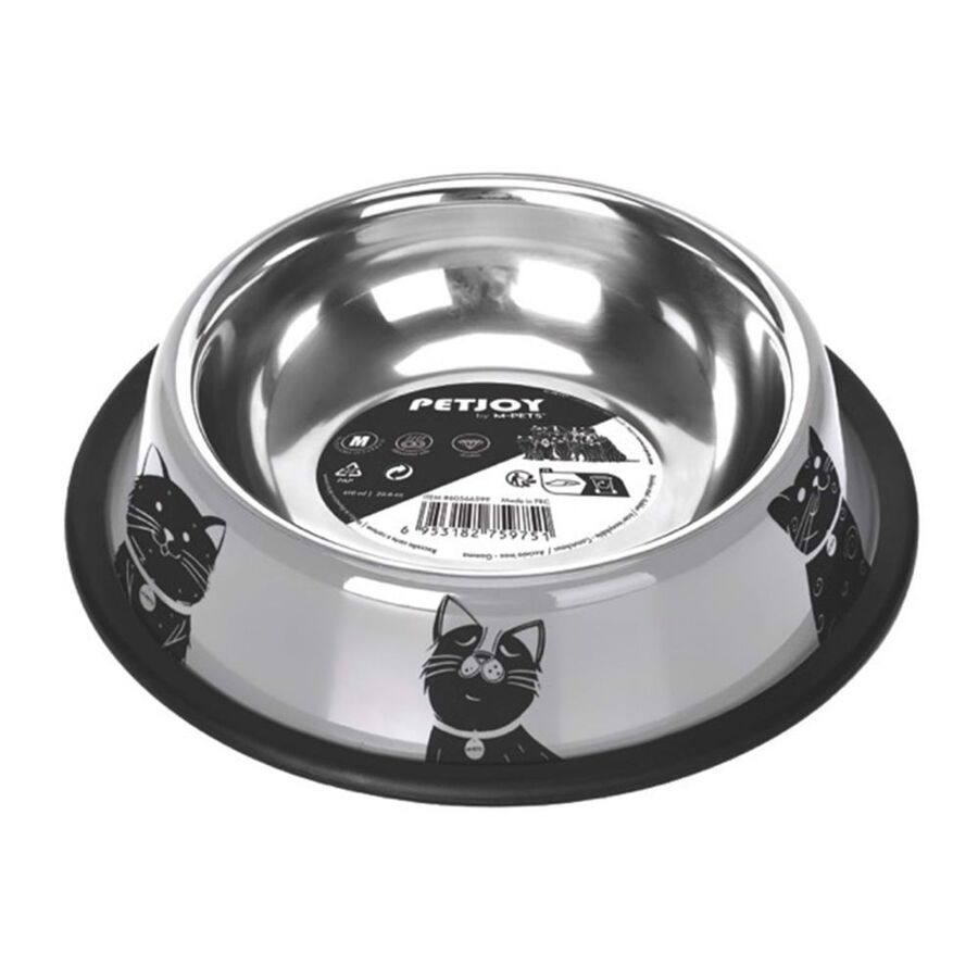 M-Pets Petjoy Cat Family Çelik Mama Kabı 610ml (M)