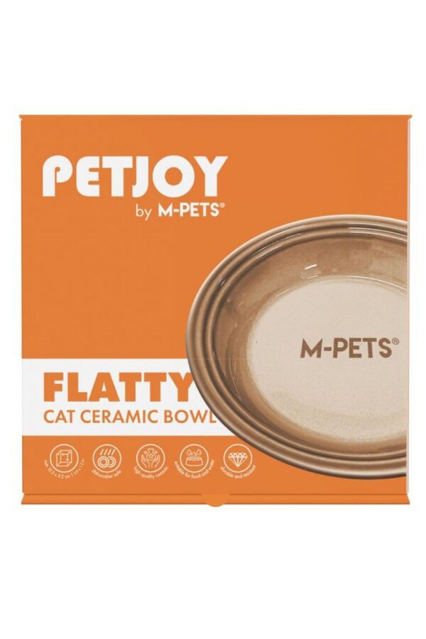 M-Pets Petjoy Flatty Seramik Mama Kabı Brown 250ml