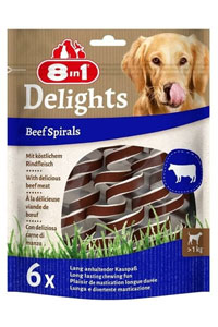 8 IN 1 - 8in1 Delights Beef Spirals Biftekli Burgu Köpek Ödülü 6lı 8 IN 1 - 8in1 Delights Beef Spirals Biftekli Burgu Köpek Ödülü 6lı