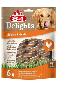 8 IN 1 - 8in1 Delights Chicken Spirals Tavuklu Burgu Köpek Ödülü 6lı 8 IN 1 - 8in1 Delights Chicken Spirals Tavuklu Burgu Köpek Ödülü 6lı
