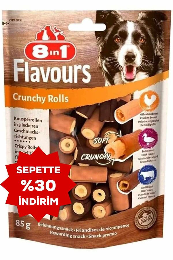8in1 Flavours Crunchy Rolls Kıtır Köpek Ödülü 85gr