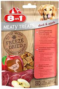 8 IN 1 - 8in1 Meaty Treats Ördekli ve Elmalı Kurutulmuş Tahılsız Köpek Ödül Maması 50gr 8 IN 1 - 8in1 Meaty Treats Ördekli ve Elmalı Kurutulmuş Tahılsız Köpek Ödül Maması 50gr
