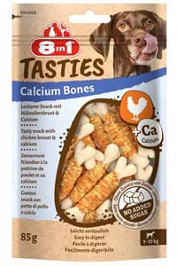 8 IN 1 - 8in1 Tasties Calcium Bones Tavuk Sargılı Köpek Ödülü 85gr