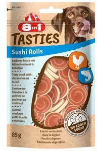 8 IN 1 - 8in1 Tasties Sushi Rolls Tavuklu Balıklı Sushi Köpek Ödülü 85 Gr 8 IN 1 - 8in1 Tasties Sushi Rolls Tavuklu Balıklı Sushi Köpek Ödülü 85 Gr