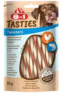 8 IN 1 - 8in1 Tasties Twisters Tavuklu Balıklı Burgu Köpek Ödülü 85 Gr 8 IN 1 - 8in1 Tasties Twisters Tavuklu Balıklı Burgu Köpek Ödülü 85 Gr