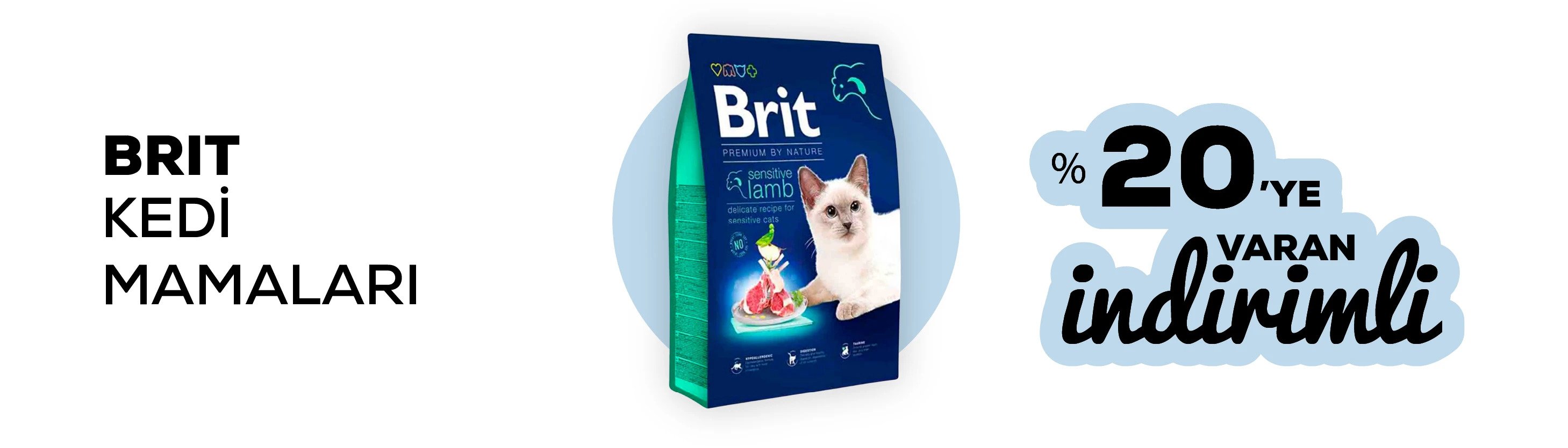 Brit kedi mamaları %20 indirimli