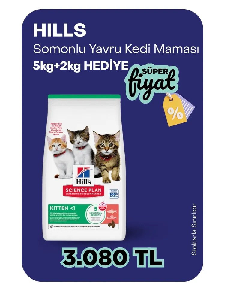 Hills somonlu yavru kedi maması 5+2 kg 3080 tl