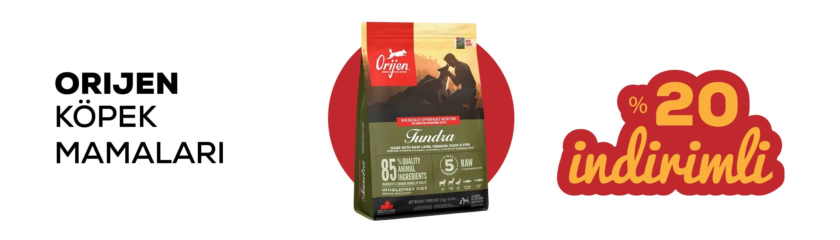 Orijen köpek mamaları %20 indirimli