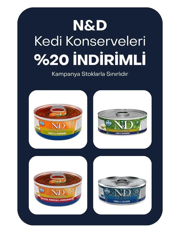 N&D kedi konserveleri %20 indirimli