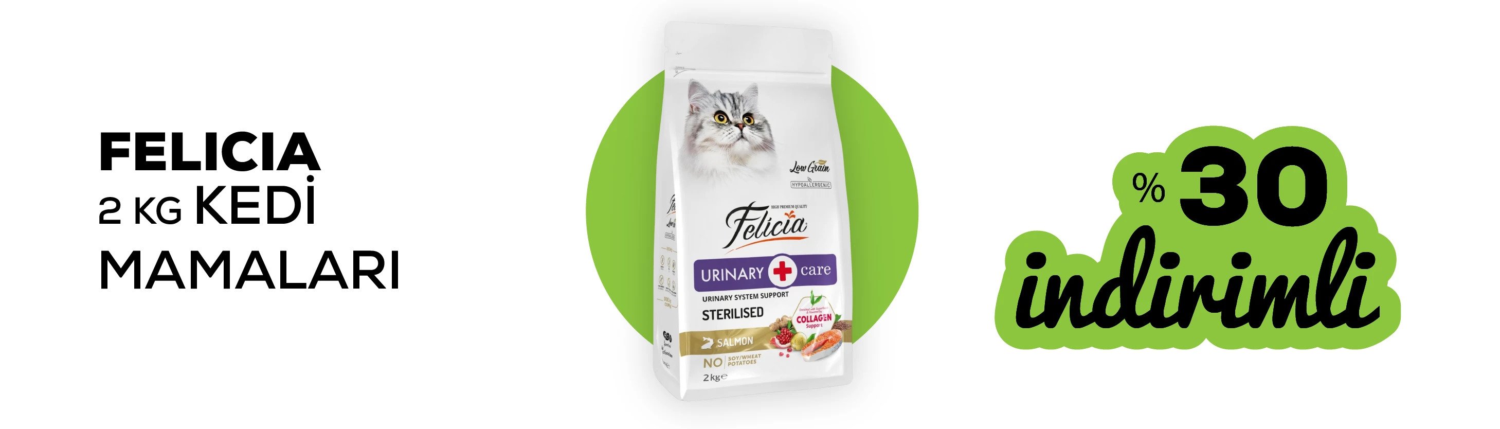 Felica 2kg kedi mamaları %30 indirimli