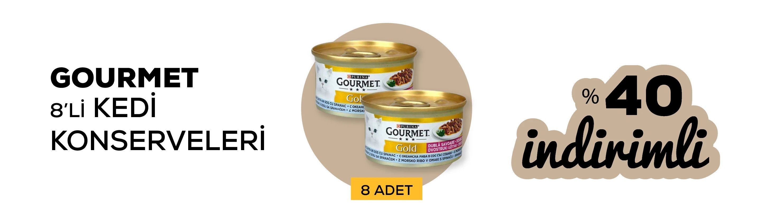 Gourment 8li kedi konserveleri %40 indirimli