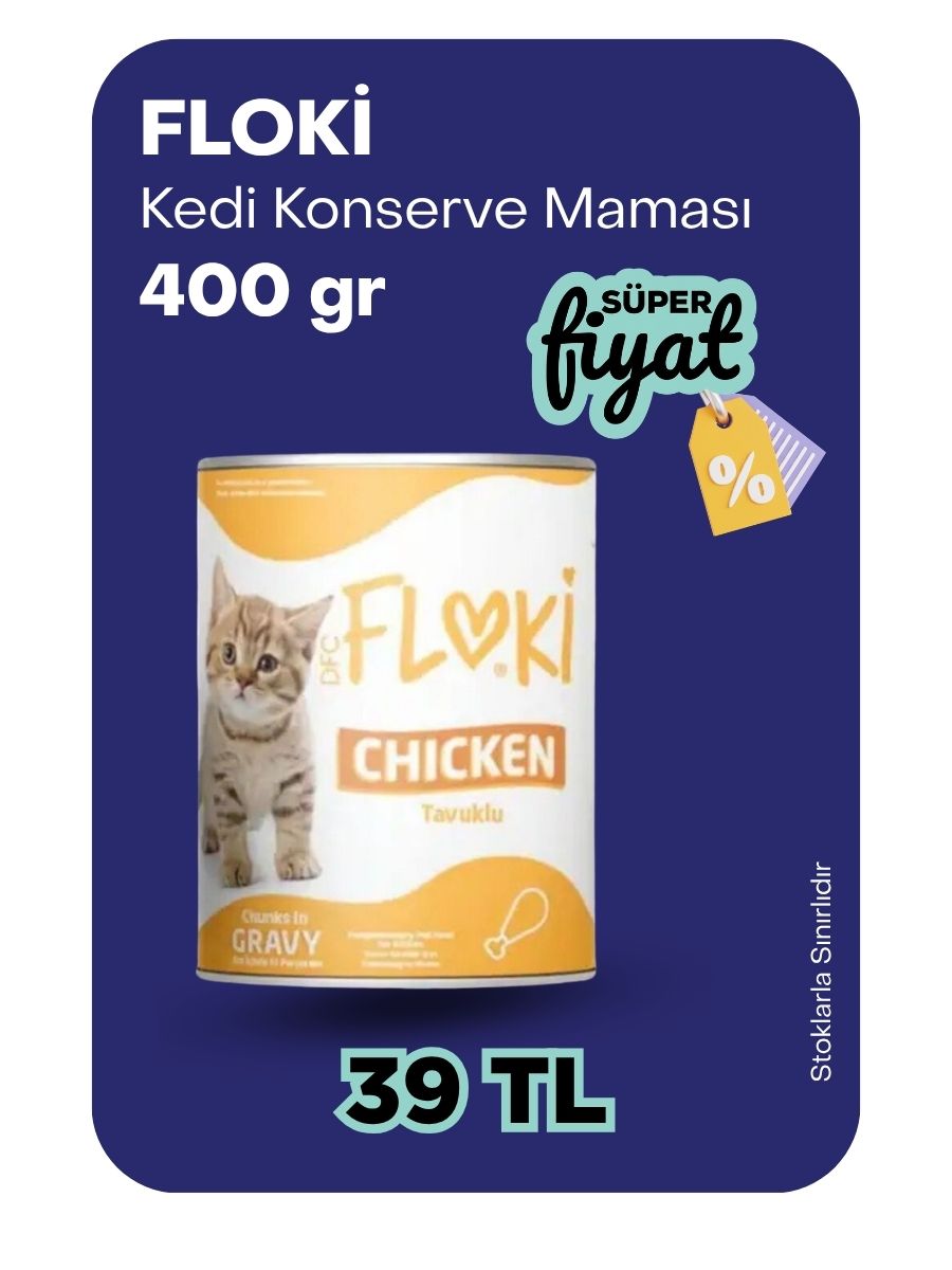 Floki 400gr kedi konserve 39tl
