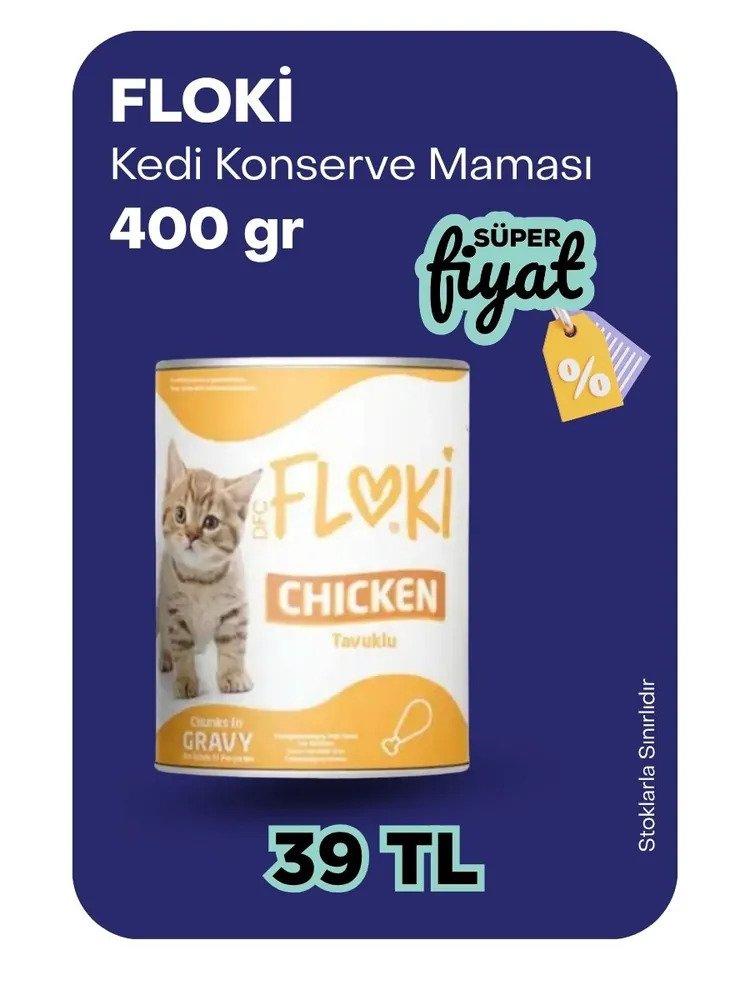 Floki 400gr kedi konserve 39tl
