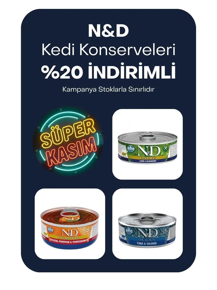 N&D kedi konserveleri %20 indirimli