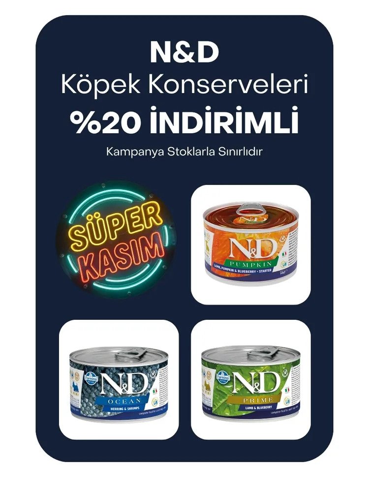 N&D köpek konserveleri %20 indirimli