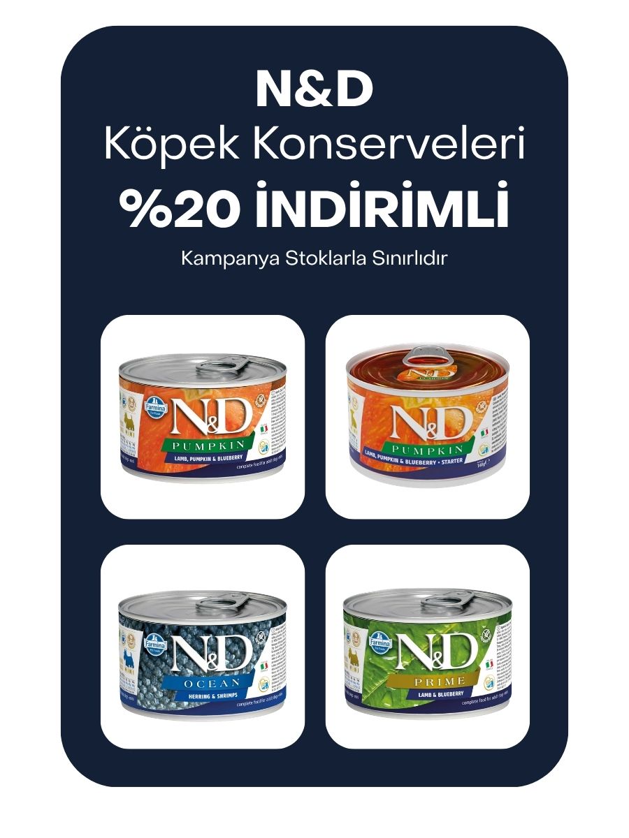 N&D köpek konserveleri %20 indirimli