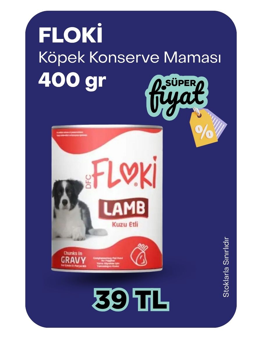 Floki köpek konserve maması 39 tl