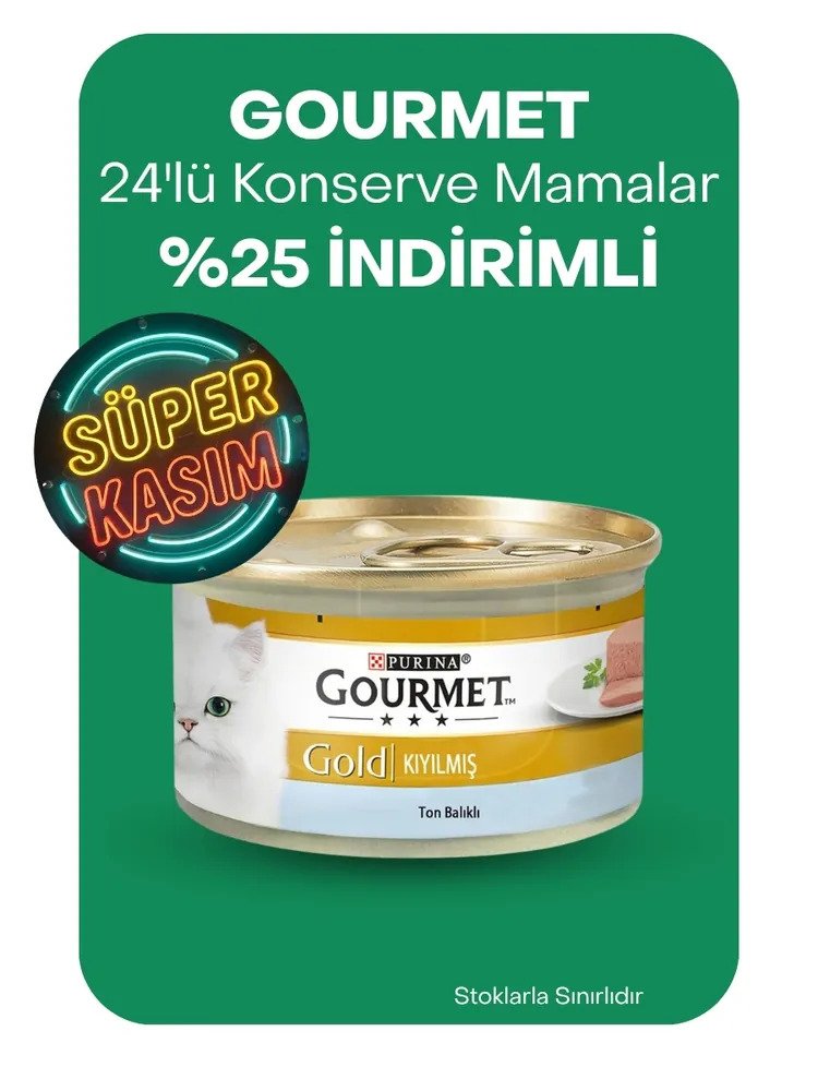 Gourmet 24'lü konserveler %25 indirimli