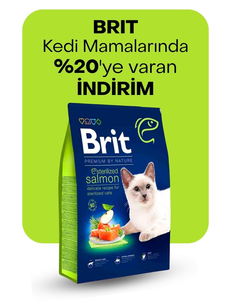 Brit kedi mamaları %20 indirimli