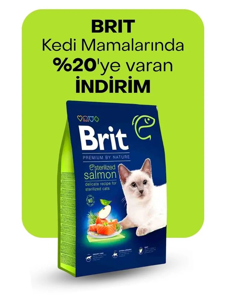 Brit kedi mamaları %20 indirimli