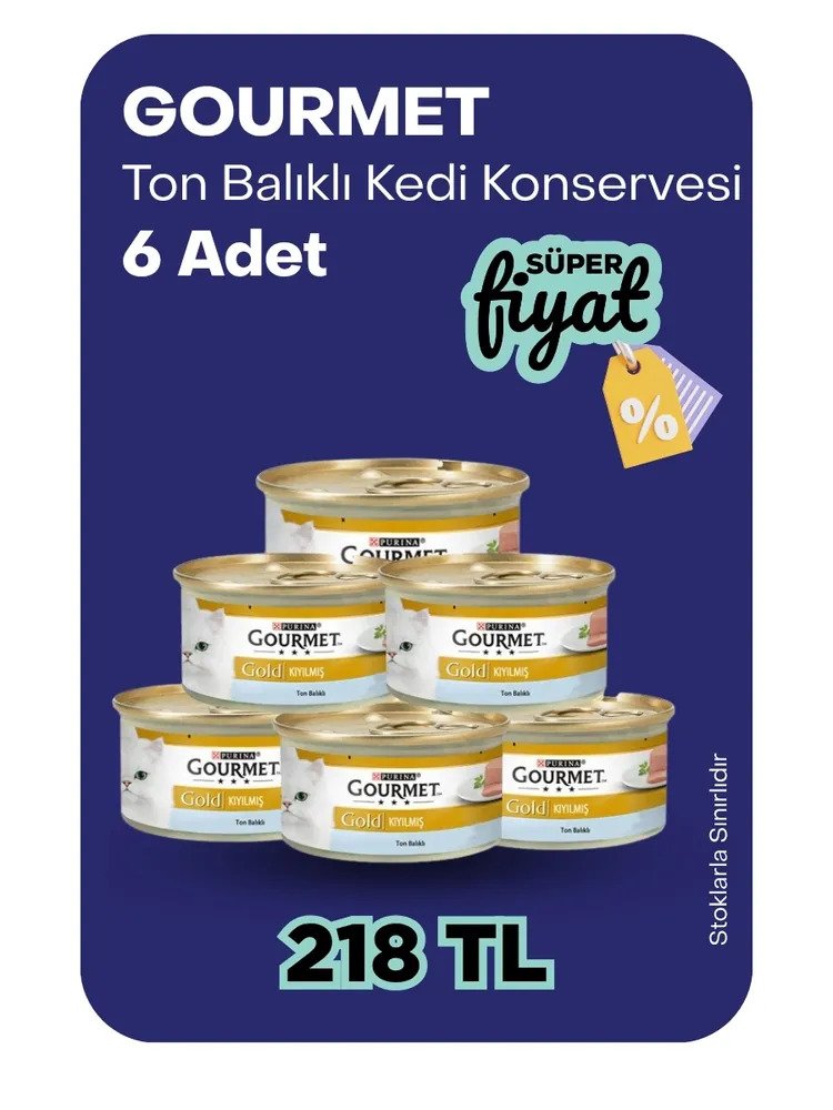 Gourmet ton balıklı kedi konservesi süper fiyat