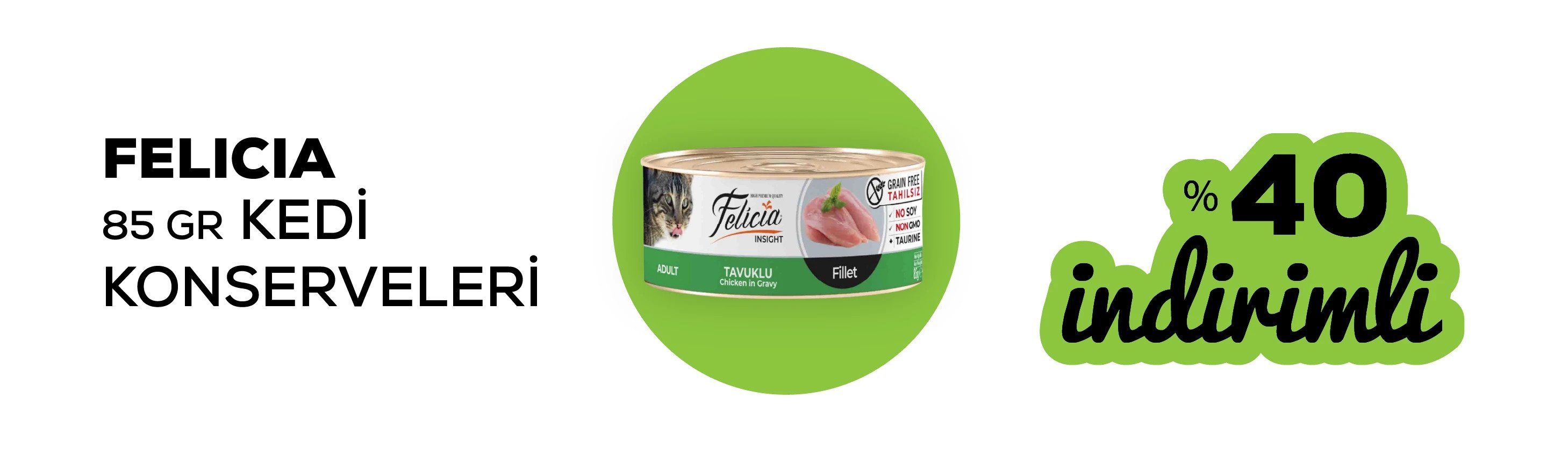 Felicia 85gr kedi konserveleri %40 indirimli