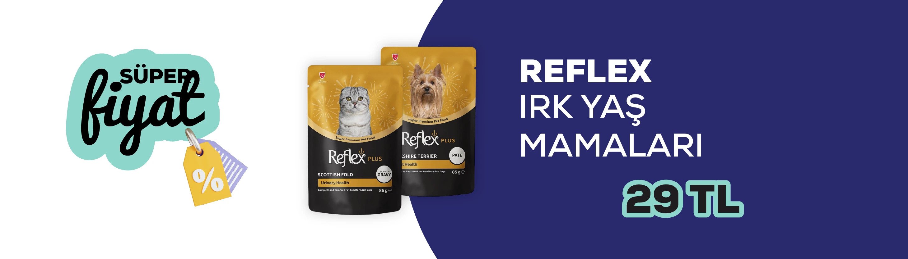 Reflex ırk yaş mamaları 29TL