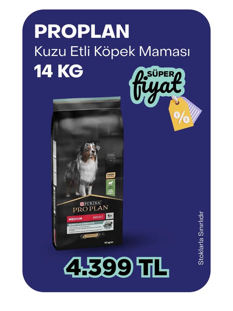Proplan 14kg kuzu etli köpek maması 4399tl